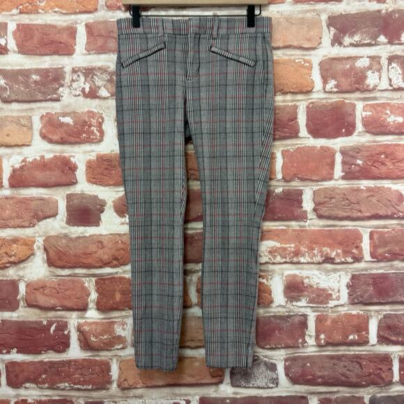 Gap Signature Skinny Ankle Pants Womens 4 Black White Plaid Houndstooth Trousers - Picture 1 of 9